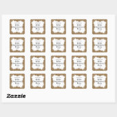50回目の結婚記念日 ゴールドの疑似ラメ スクエアシール (シート)