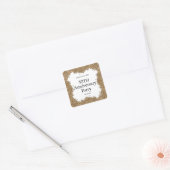 50回目の結婚記念日 ゴールドの疑似ラメ スクエアシール (封筒)