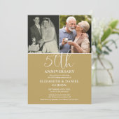 50回目の結婚記念日 Then And Now 2枚の写真 招待状 (スタンド正面)