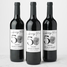 50回目の記念日フォト乾杯 50年へ ワインラベル