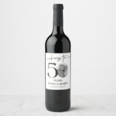 50回目の記念日フォト乾杯 50年へ ワインラベル (正面)