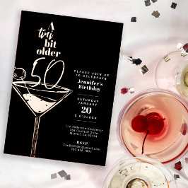 50回目の誕生日を迎えて Tini Bit Older カクテルパーティー 箔招待状