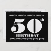 50回目の誕生日パーティーの招待テンプレート 招待状 (正面/裏面)