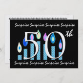 50回目の誕生日パーティーの招待テンプレート 招待状 (正面/裏面)