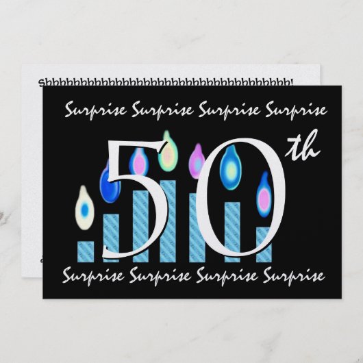 50回目の誕生日パーティーの招待テンプレート 招待状 (正面/裏面)