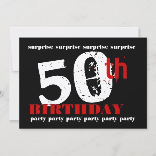 50回目の誕生日パーティーの招待テンプレート 招待状 (正面)