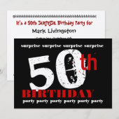 50回目の誕生日パーティーの招待テンプレート 招待状 (正面/裏面)