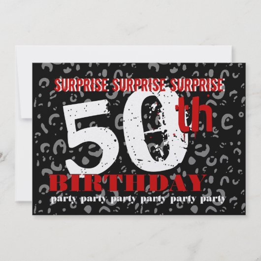 50回目の誕生日パーティーの招待テンプレート 招待状 (正面)