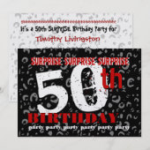 50回目の誕生日パーティーの招待テンプレート 招待状 (正面/裏面)