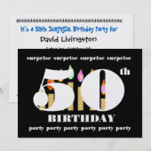 50回目の誕生日パーティーの招待テンプレート 招待状 (正面/裏面)