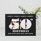 50回目の誕生日パーティーの招待テンプレート 招待状 (スタンド正面)