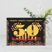 50回目の誕生日パーティーの招待テンプレート 招待状 (スタンド正面)