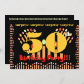 50回目の誕生日パーティーの招待テンプレート 招待状 (正面/裏面)