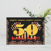 50回目の誕生日パーティーの招待テンプレート 招待状 (スタンド正面)