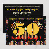 50回目の誕生日パーティーの招待テンプレート 招待状 (正面/裏面)