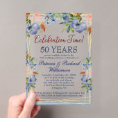 50回目を迎える華やかな結婚記念日 アクリル招待状 (インサイチュ (ポータブル))