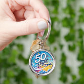 50回目フライト記念カラフルお土産 キーホルダー (手)