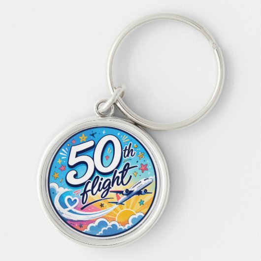 50回目フライト記念カラフルお土産 キーホルダー (正面)
