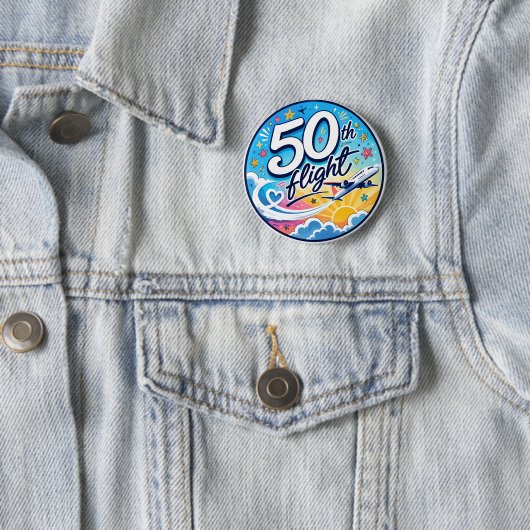 50回目フライト記念カラフルお土産 缶バッジ (インサイチュ)
