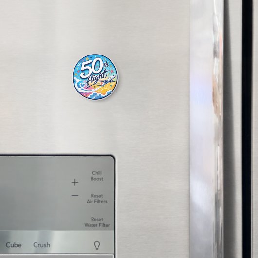 50回目フライト飛行機カラフルお土産 マグネット (インサイチュ (冷蔵庫))
