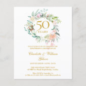 50回目結婚記念写真招待状 フラワー (正面)