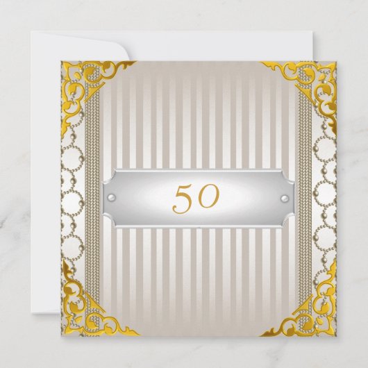 50回目誕生日+記念日+招待状 招待状 (正面)