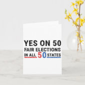 50州おもしろい全50州で50の公正な選挙に関するYes カード (黄色い花)