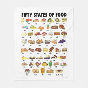 50州の食統一された州アメリカUSA Art フリースブランケット