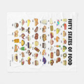 50州の食統一された州アメリカUSA Art フリースブランケット (正面(横))