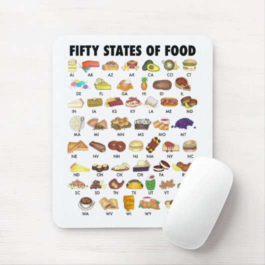 50州の食統一された州アメリカUSA Art マウスパッド (マウス)