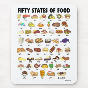 50州の食統一された州アメリカUSA Art マウスパッド