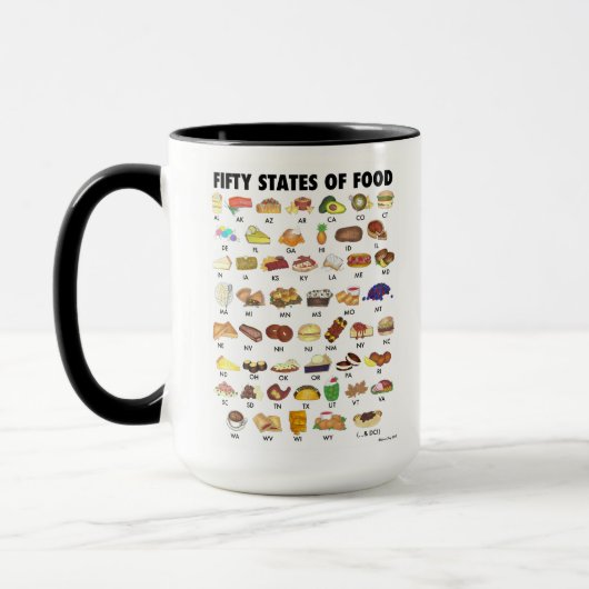 50州の食統一された州アメリカUSA Art マグカップ (左)