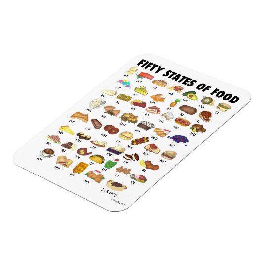 50州の食統一された州アメリカUSA Art マグネット (左側)