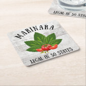 50州バジルとトマトのマリナラ合法 スクエアペーパーコースター (アングル)