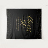 50年おめでとう | ゴールド＆ブラック 50周年 タペストリー (正面(横))