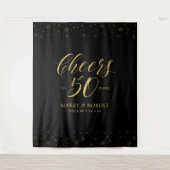 50年おめでとう | ゴールド＆ブラック 50周年 タペストリー (正面)