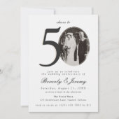 50年おめでとう フォト 50周年 結婚記念日 招待状 (正面)