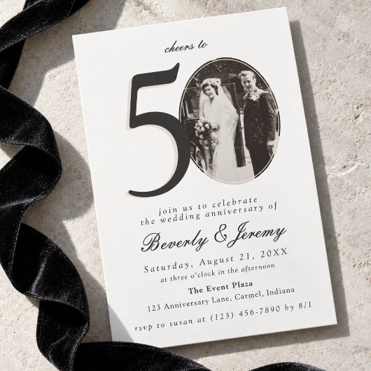 50年おめでとう フォト 50周年 結婚記念日 招待状