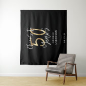 50年おめでとう モダン ブラック&ゴールド タペストリー (インサイチュ)