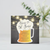 50年おめでとう 50歳の誕生日招待状 招待状 (スタンド正面)