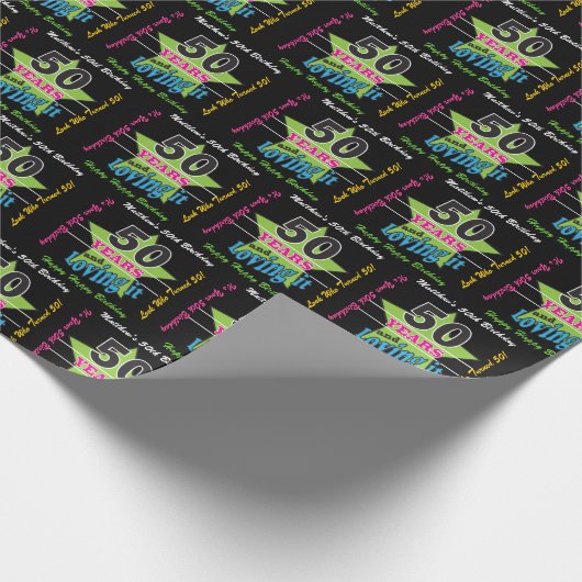 50年および第50誕生日それを-愛すること ラッピングペーパー (角)