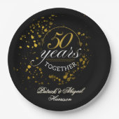 50年が一緒に黄金の結婚記念日パーティー ペーパープレート (正面)