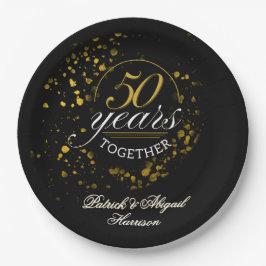 50年が一緒に黄金の結婚記念日パーティー ペーパープレート
