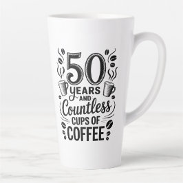 50年と無数のコーヒーカップ カフェラテマグ