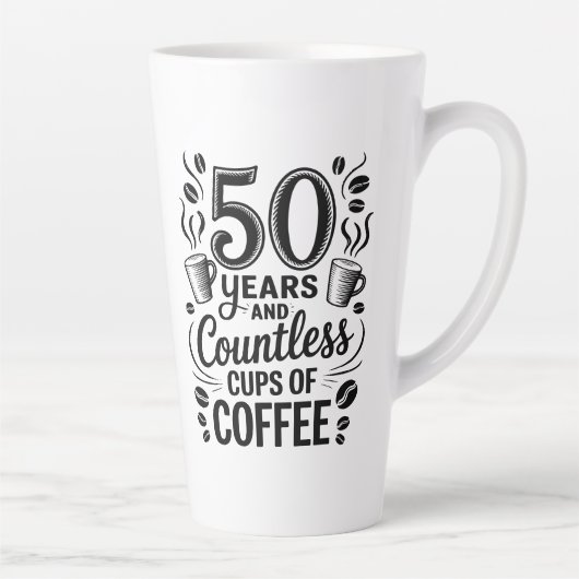 50年と無数のコーヒーカップ カフェラテマグ (右)