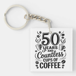 50年と無数のコーヒーカップ キーホルダー