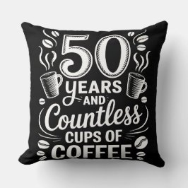 50年と無数のコーヒーカップ クッション