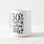 50年と無数のコーヒーカップ コーヒーマグカップ (正面左)