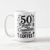 50年と無数のコーヒーカップ コーヒーマグカップ (左)