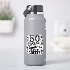 50年と無数のコーヒーカップ シール
